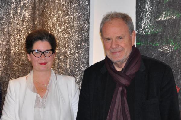 12 the painter verena von lichtenberg and robert cadalbert president from the communaute d aglommeration saint quentin en yvelines and the exhibition nord licht