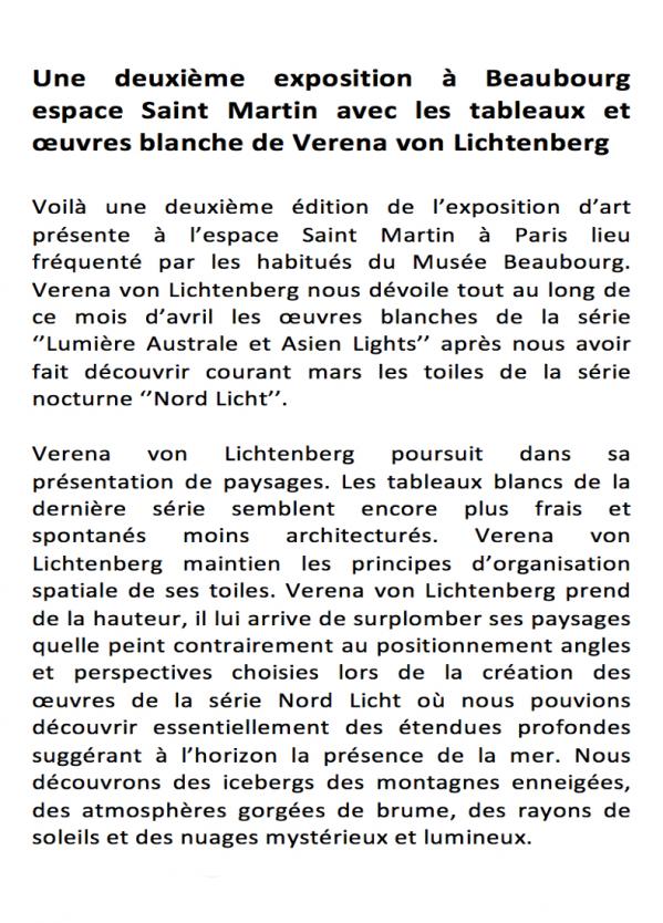 3 exposition d art et de peinture l artiste peintre verena von lichtenberg est a paris beaubourg espace st martin
