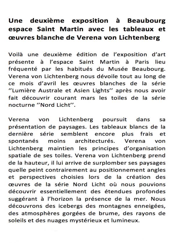 3 exposition d art et de peinture l artiste peintre verena von lichtenberg est a paris beaubourg espace st martin