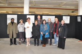 8 1didier guenin 1er adjoint au maire de la ville de romorentin avec franc ooise icard pre sident artec paule pariente vice pre sidente artec verena von lichtenberg artiste peintre