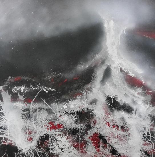 Eruption tableaux d art verena von lichtenberg artiste peintre blutrot 0012 80