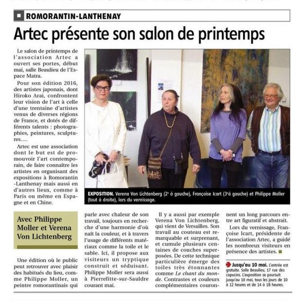 L artiste peintre verena von lichtenberg est a romorantin au musee matra avec les tableaux et oeuvres d art de son exposition nord licht