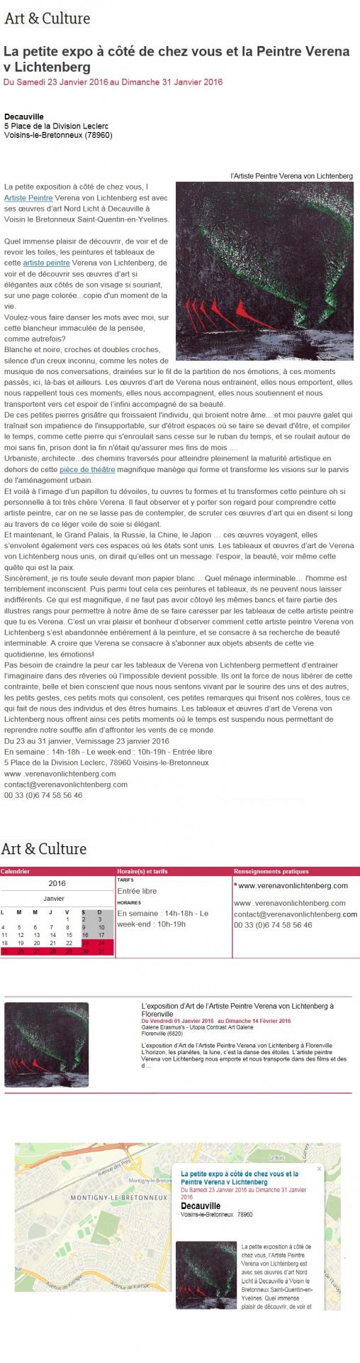 Presse l artiste peintre verena von lichtenebrg et l esposition d art nord licht des tableaux et oeuvres d art a saint quentin en yvelines paris tokyo ou new york