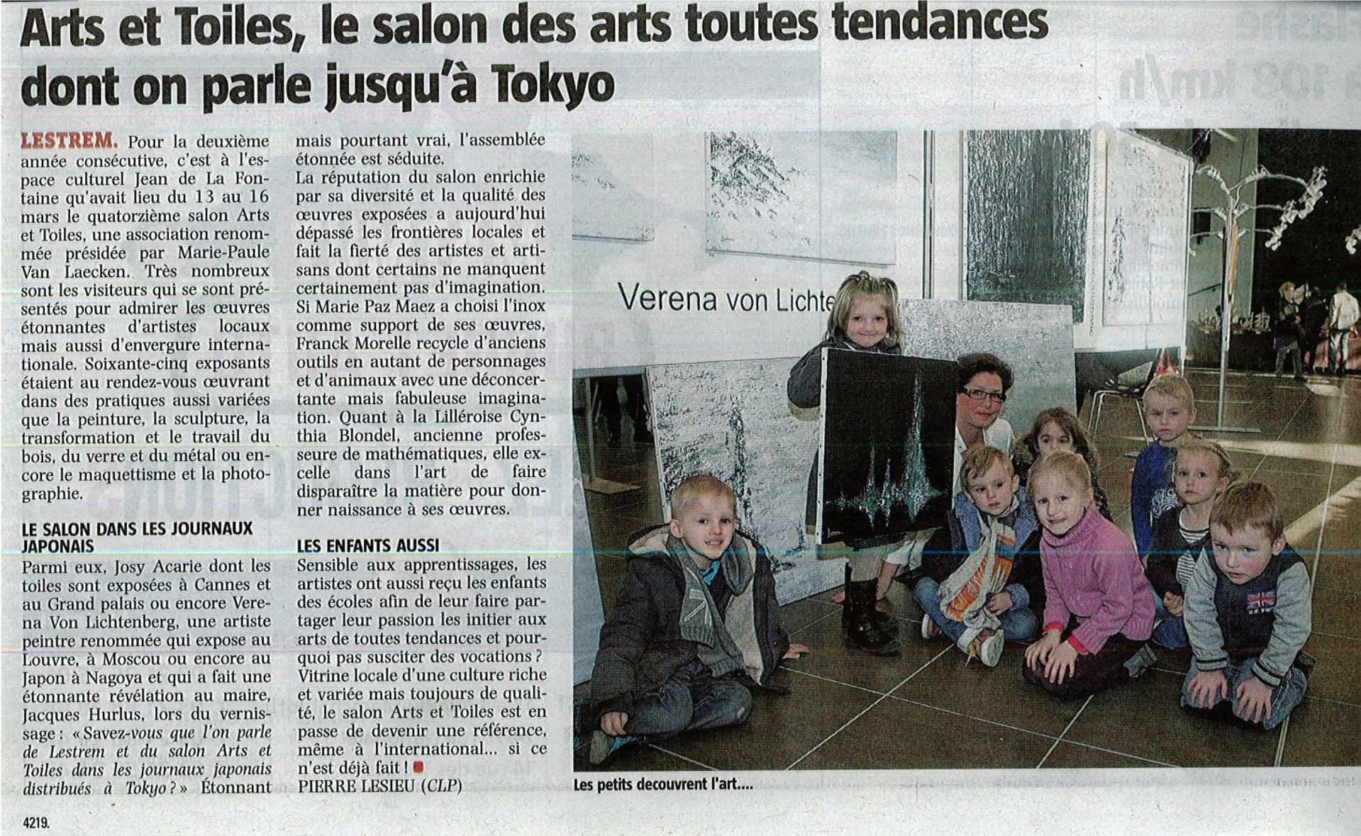 Presse la voix du nord l artiste peintre verena von lichtenberg est a lestrem avec ses oeuvres d art et tableaux de l exposition lumere australe